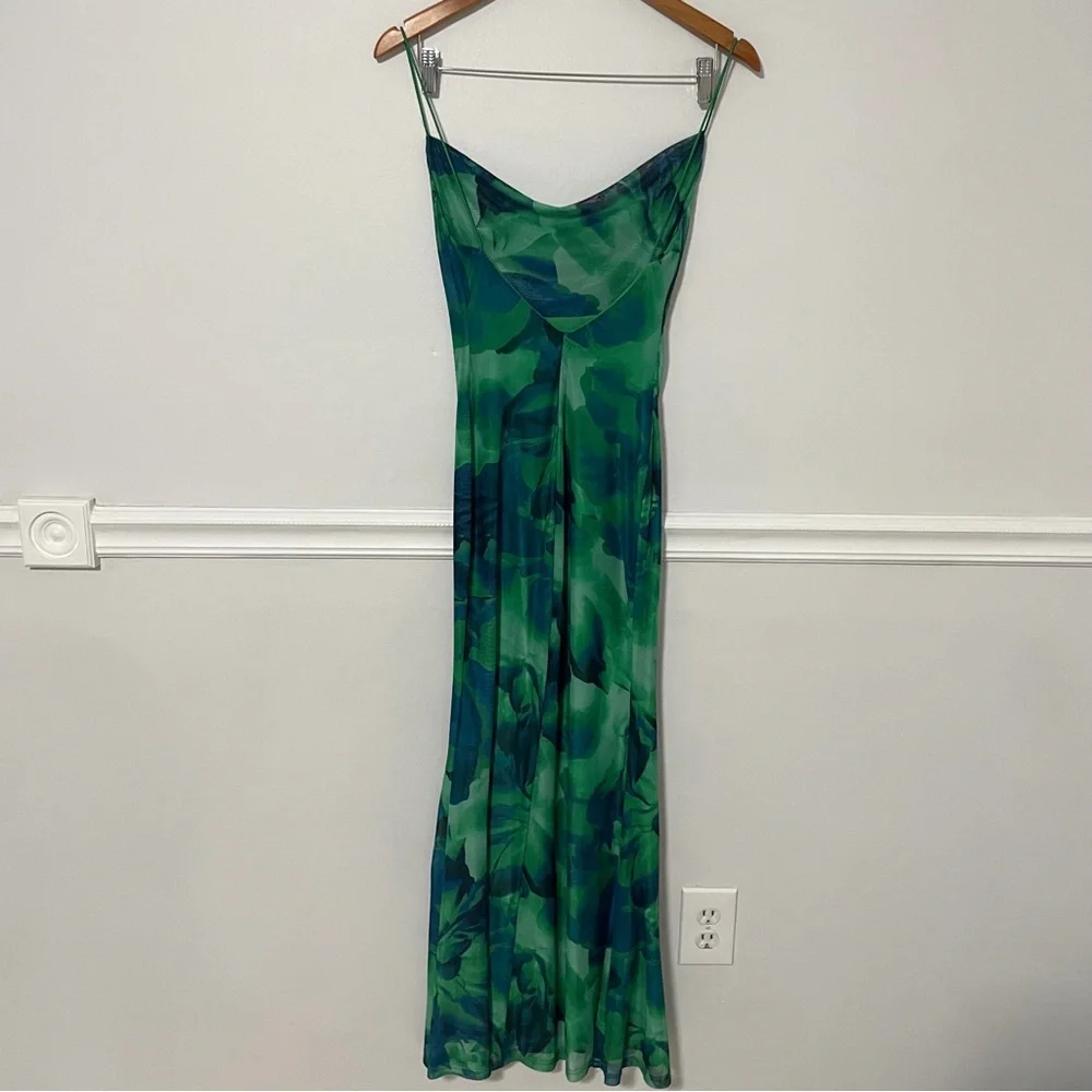 Runaway the Label • green floral kapri slip dress sz XS - Picture 5 of 10
